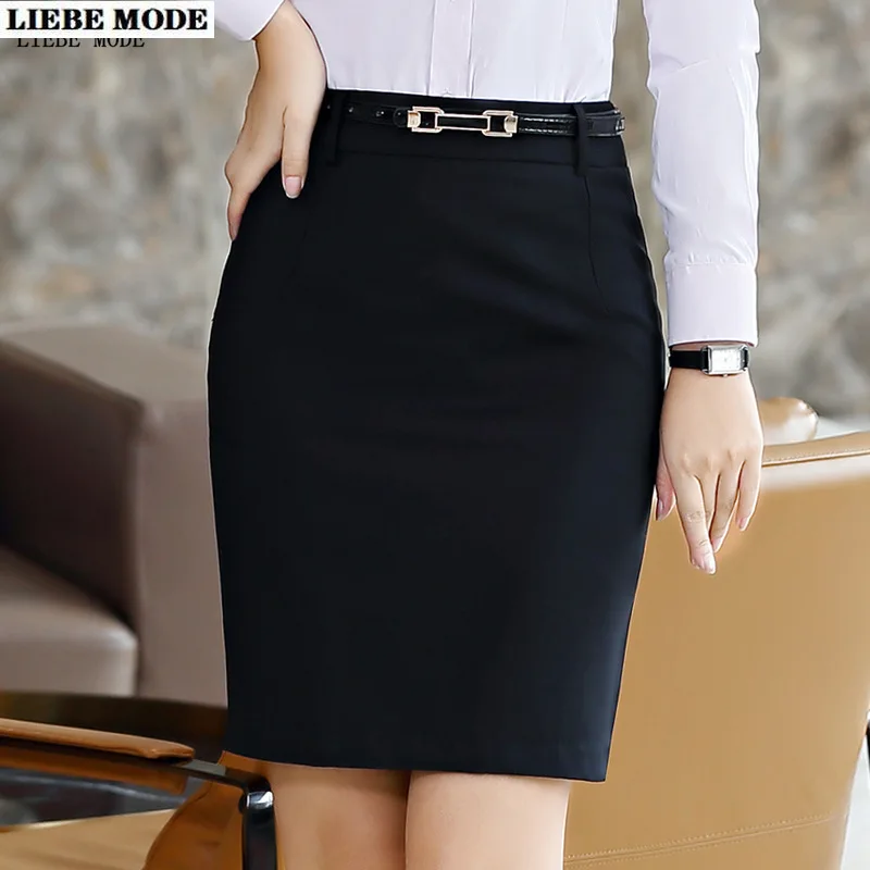Skirt Office Bodycon Skirts Plus Size Black Grey Navy Blue Business Short Skirts For Women 5xl