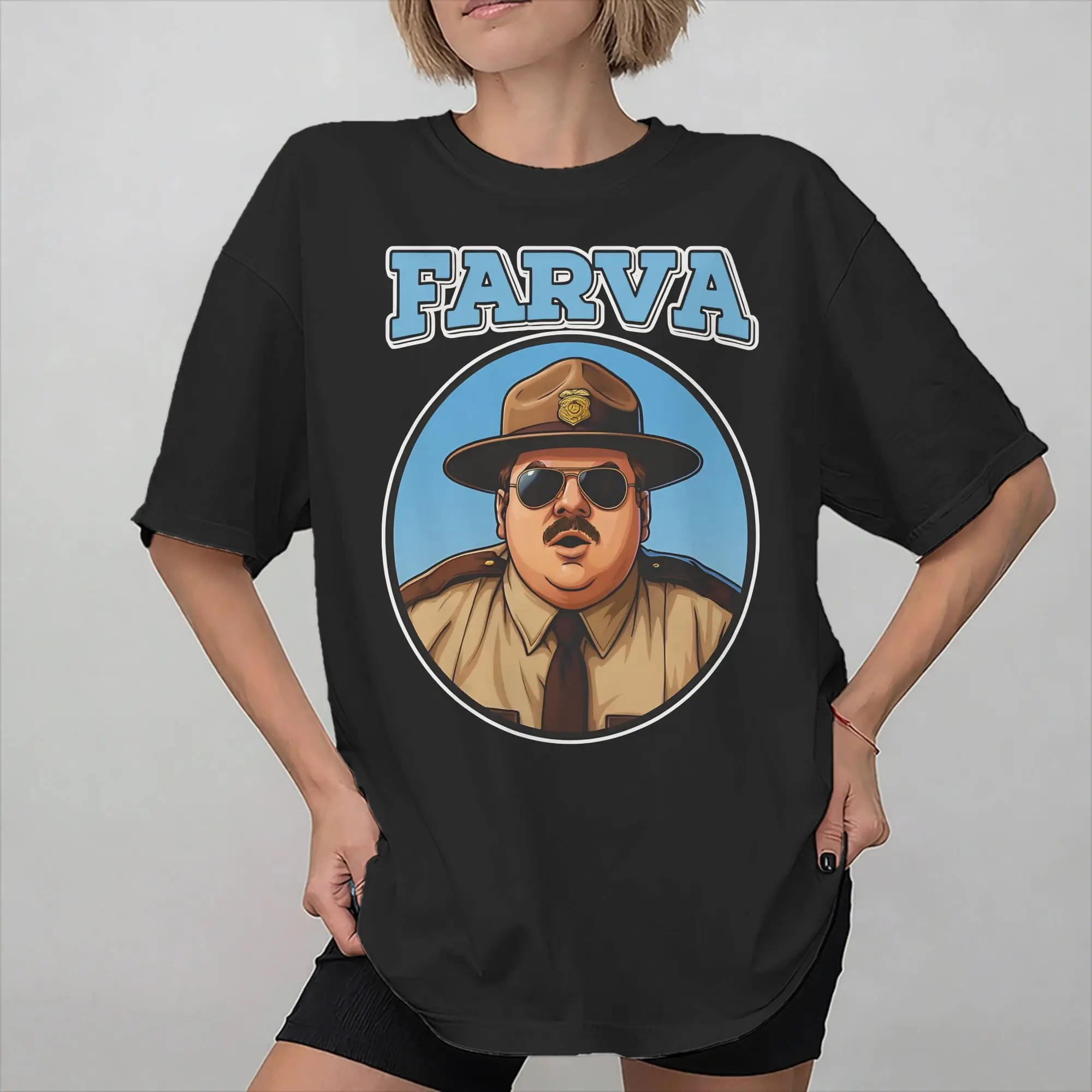 Фото Мужская и женская рубашка Super Troopers Rodney Farva, футболка из чистого хлопка с графическим принтом, одежда, наряды №1