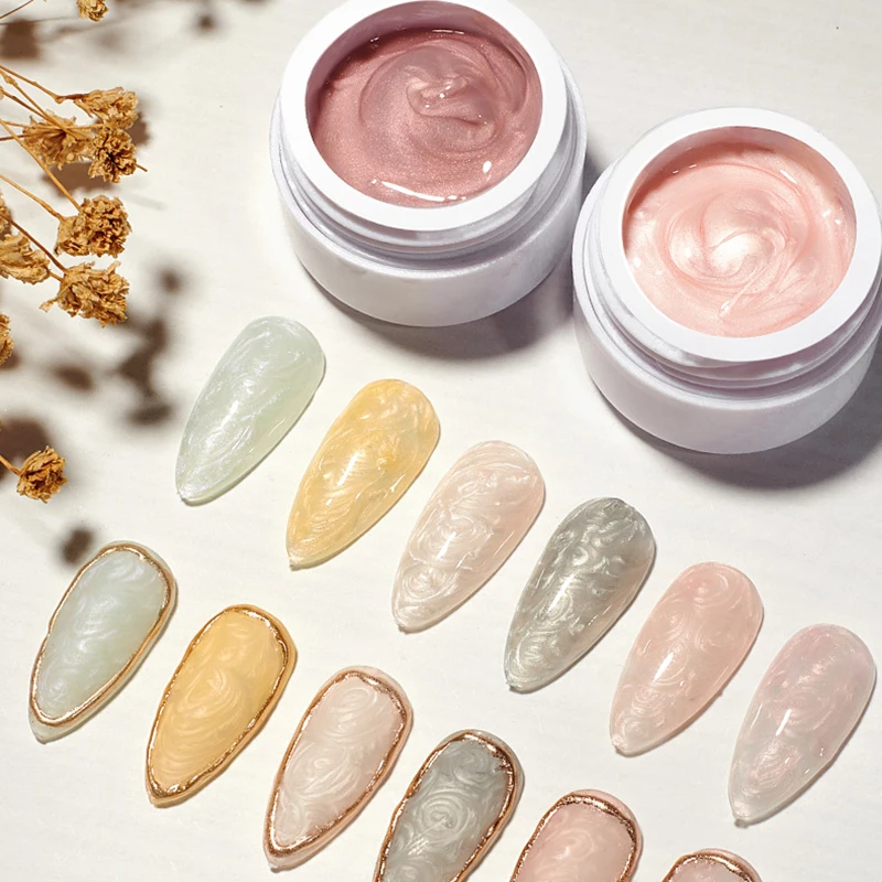 

New 2021 5ml Nail Polish Quick Drying Excellent Saturation No Odor Soak Off UV Pearl UV Pearl Shell Thread Gel for Female 5ml