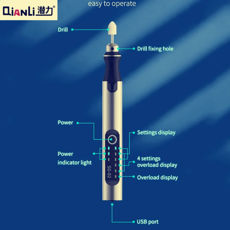 

Qianli Mega Idea Smart Electric Polishing Pen Intelligent Wireless Grinding Drilling Carving Tool for Phone CPU NAND Grinding