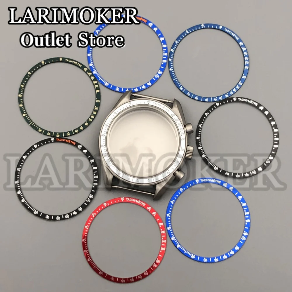 LARIMOKER 40 мм серебряный титановый корпус для часов с сапфировым стеклом подходит