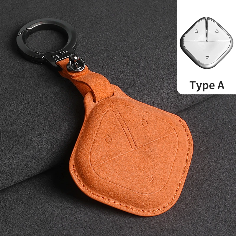 

Замшевый кожаный чехол для ключей от автомобиля для SGMW Wuling Baojun Air Yep KiWi EV E100 630 510 730 610 530 560 RS-5 Брелок для ключей