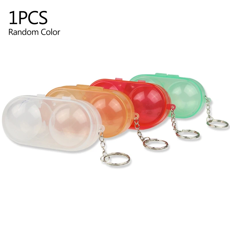 

Plastic 2 Ping-pong Balls Storage Box Table Tennis Ball Storage Case with Key Chain for Sport Training Accessories