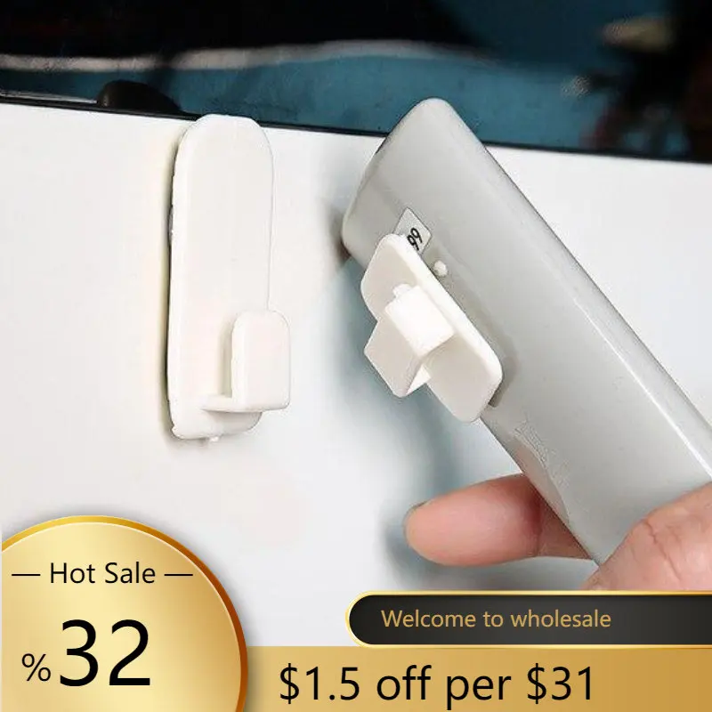 

2PCS Sticky Hook Set For Air Conditioner TV Remote Control Strong Hanger Plastic Key Wall Racks Holder Home Organization