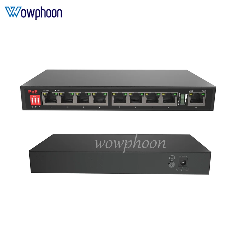 9-Port 10/100M unmanaged AI PoE switch 8 PoE ports and 1 RJ45 port