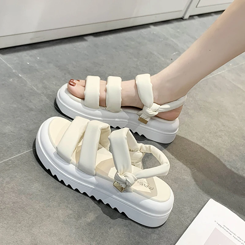 

Increasing Height Female Sandal Espadrilles Platform Clogs Wedge 2022 Women's Heel Shoe Thick Med Girls High Gladiator New Comfy