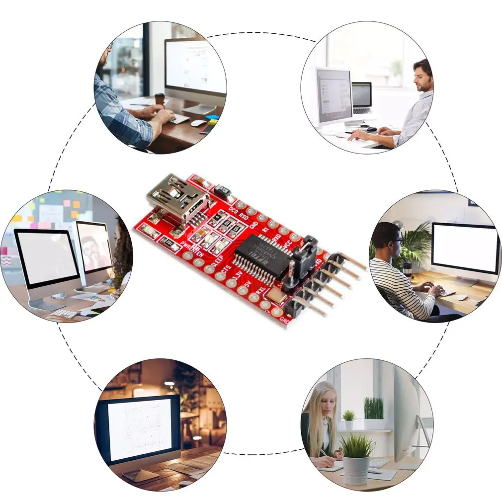 Модуль последовательного адаптера Ft232rl Ftdi Usb 3 В 5 в Ttl для мини-порта Ft232 прочный