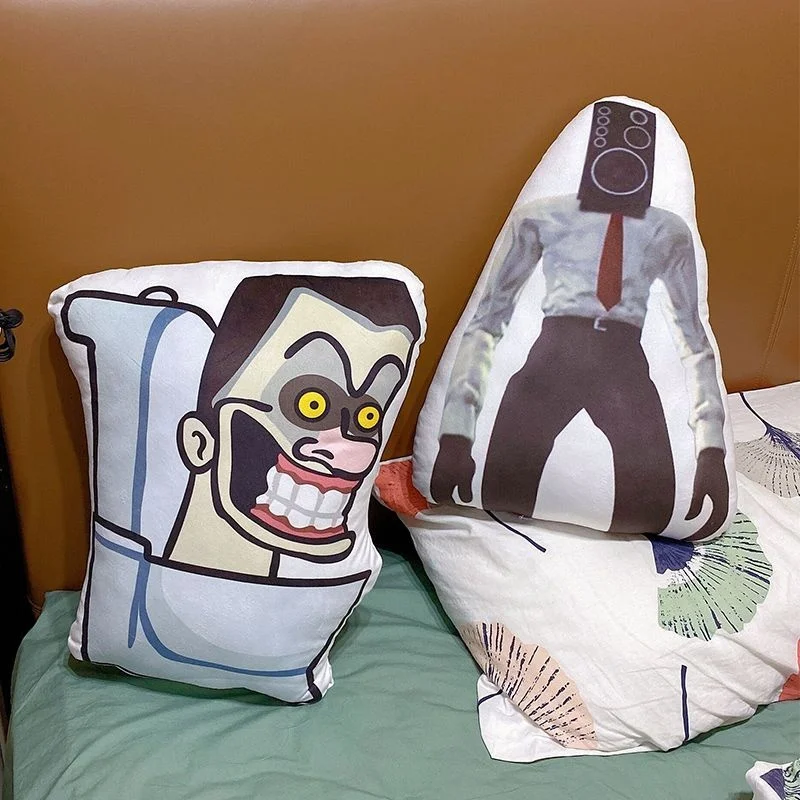 

35-60cm Skibidi Toilet Plush Pillow Cartoon Toilet Man And Surveillance Man Stuffed Pillow Home Decor For Adults Birthday Gift