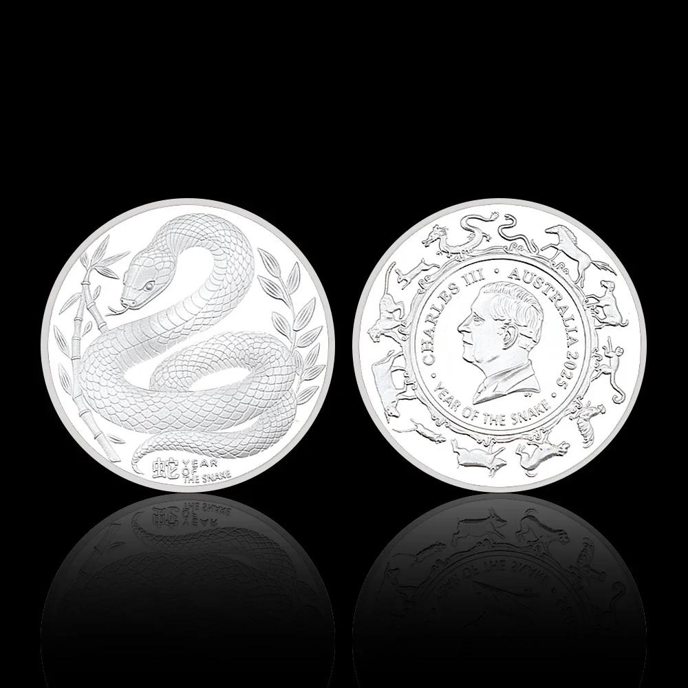 

Металлическая медаль King Charles III Австралия Год Змеи