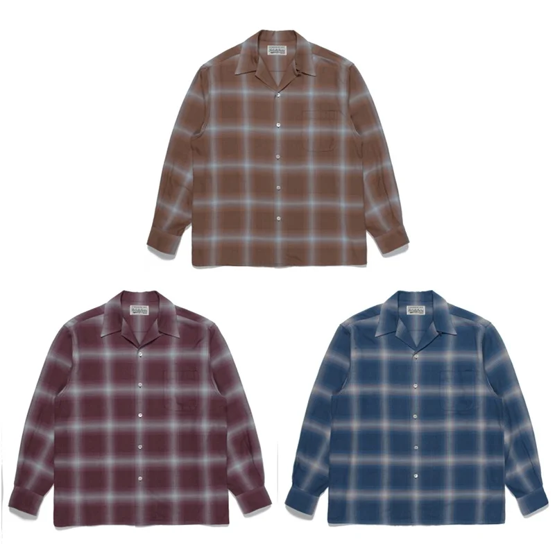 

Рубашка с открытым воротником в клетку WACKO MARIA 23SS