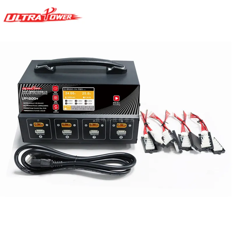 8-канальное зарядное устройство UltraPower UP1200 + 2-6S LiPo/LiHV для аккумуляторов TATTU/Redzone/Gaoneng/Herewin