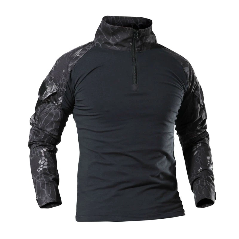 

Военная камуфляжная тактическая футболка, армейская хлопковая рубашка с длинными рукавами, Мужская Уличная тренировочная одежда для охоты...