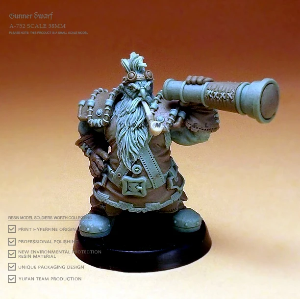 

Resin Figure Unpainted Model Kit 38mm Dwarf Commander Resin Manual Ancient Soldier 752