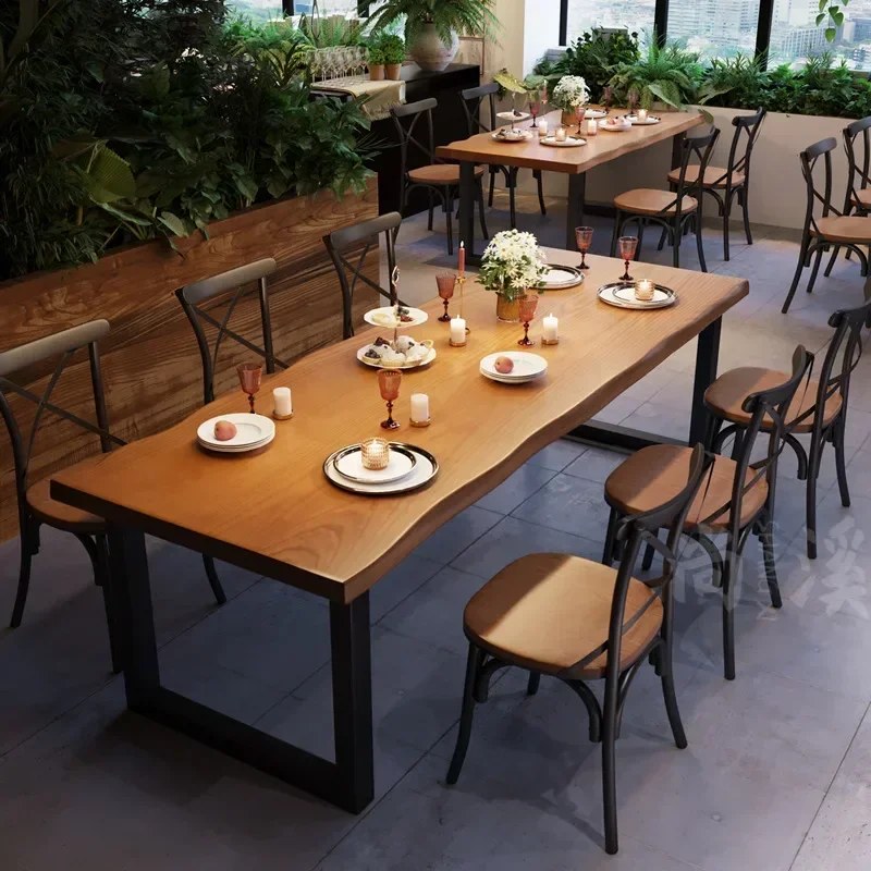 Обеденный стол из цельного дерева по индивидуальному заказу обеденный с длинной