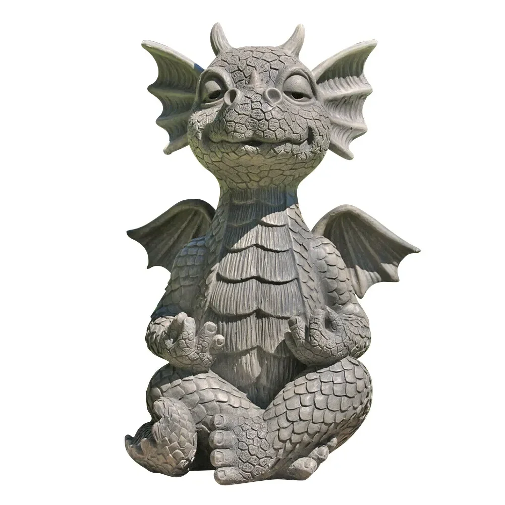 

Fantastic Dragon Meditating Buddha Resin Statue Sculpture Home Room Garden Decor Model Ornament Outdoor Desk Yard Decoration