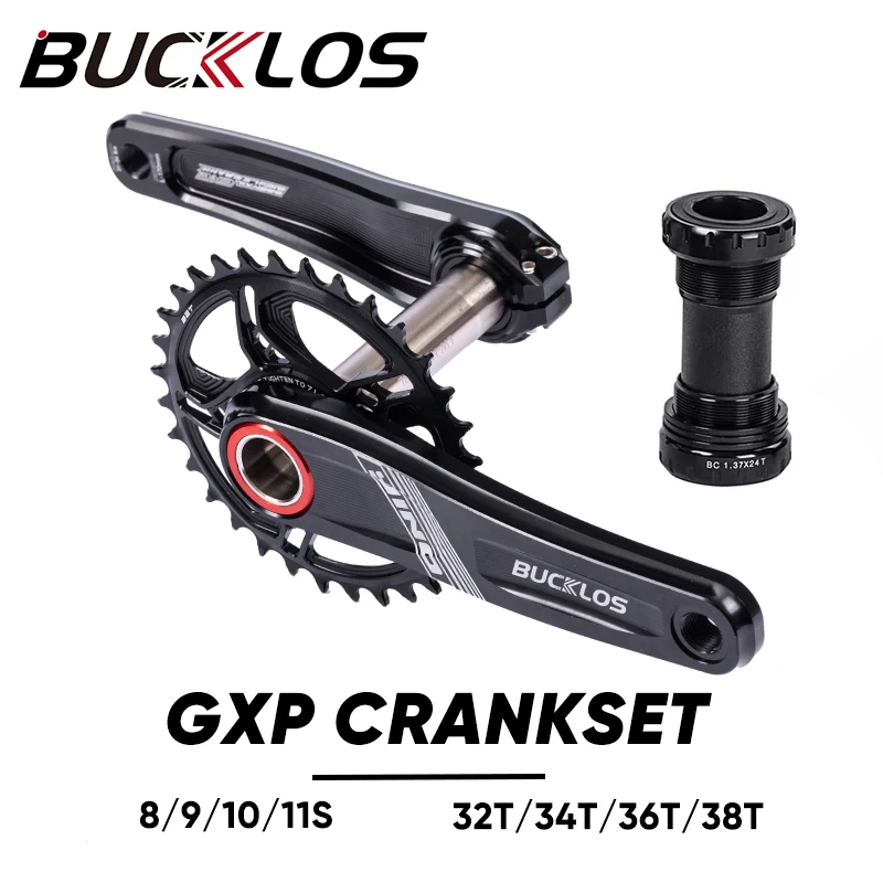 

2023 New BUCKLOS MTB GXP Cransket 32T/34T/36T/38T Single Speed GXP Crank Set 170mm 175mm Crank Arm With BB 8/9/10/11S Bike Parts