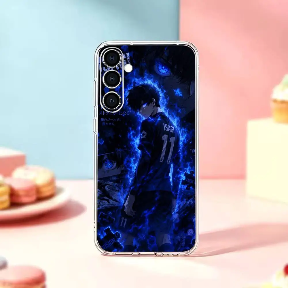 Фото Одноцветный синий чехол L-Lock Nagi ItoshiI sagi-as для Samsung Galaxy A55 A06 A16 A26 A36 A56 A25 A35 A15 A54, прозрачный мягкий чехол из ТПУ №5