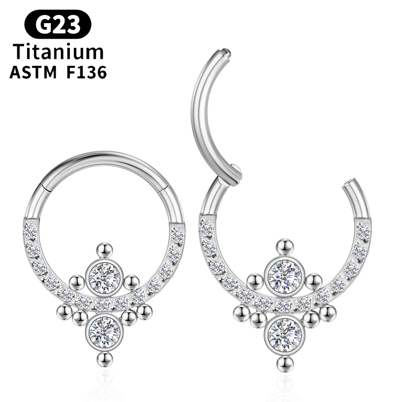 

1PC Cartilage nose ring hoop piercing goth clicker septum Labret sexy Earrings titanium tragus labret Helix zircon Body Jewelry