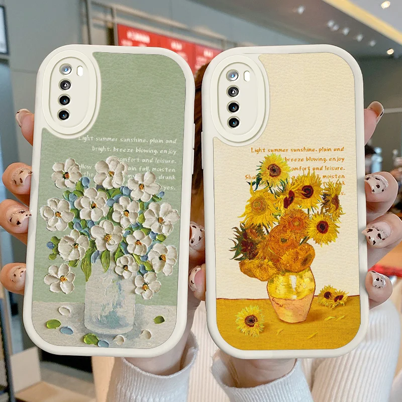 

For Xiaomi Redmi Note 8 2019 2021 Pro 9 Pro India Max 9S 10 Lite 10X 4G Poco M2 Pro Case Oil Painting Lambskin Phone Case Cover