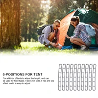 10pcsset tent peg adjuster 6 positions wind rope buckles outdoor camping travelling tent ground nail adjustment six hole fixed