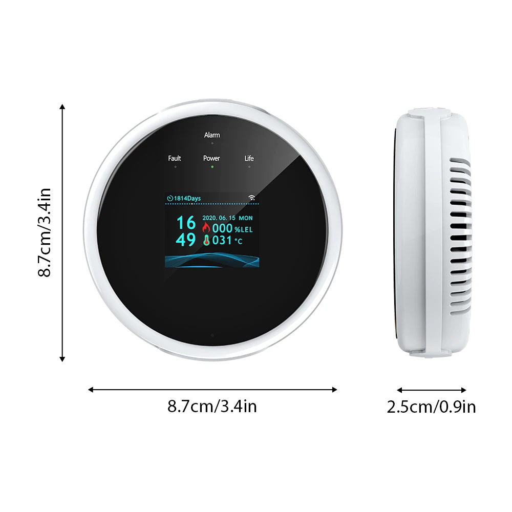 Wi-fi Детектор Утечки Газа Домашняя Газовая Сигнализация С Монитором Температуры