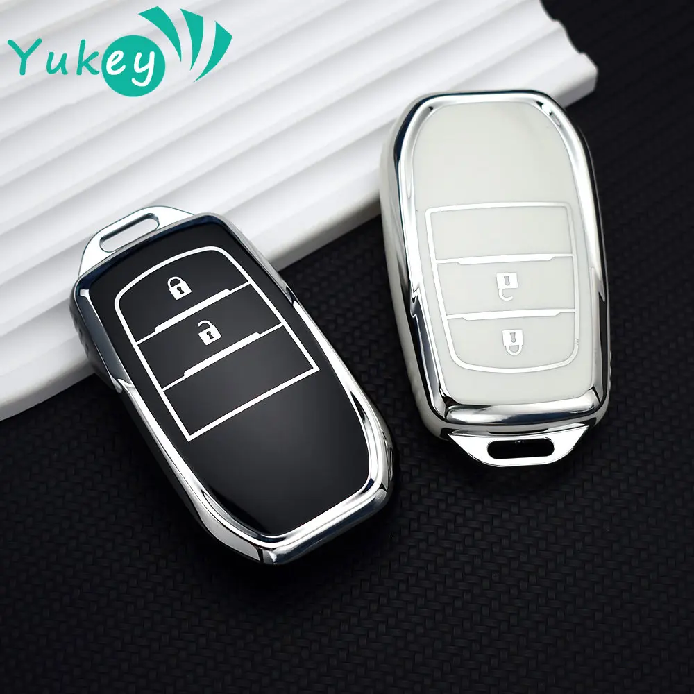

Мягкий чехол для автомобильного ключа из ТПУ с 2 кнопками для Toyota hilinnovux A Rav4 Fortuner Yaris 2021, защитный чехол для ключа, аксессуары для брелока