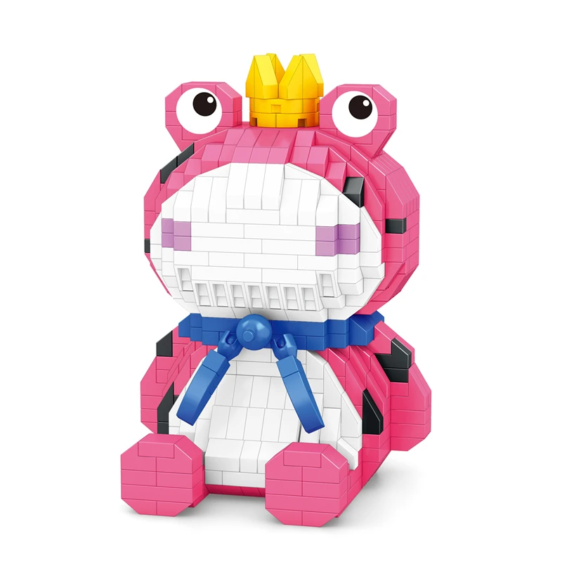 7645A-7646A Новый конструктор в виде мультяшной лягушки забавные микрочастицы