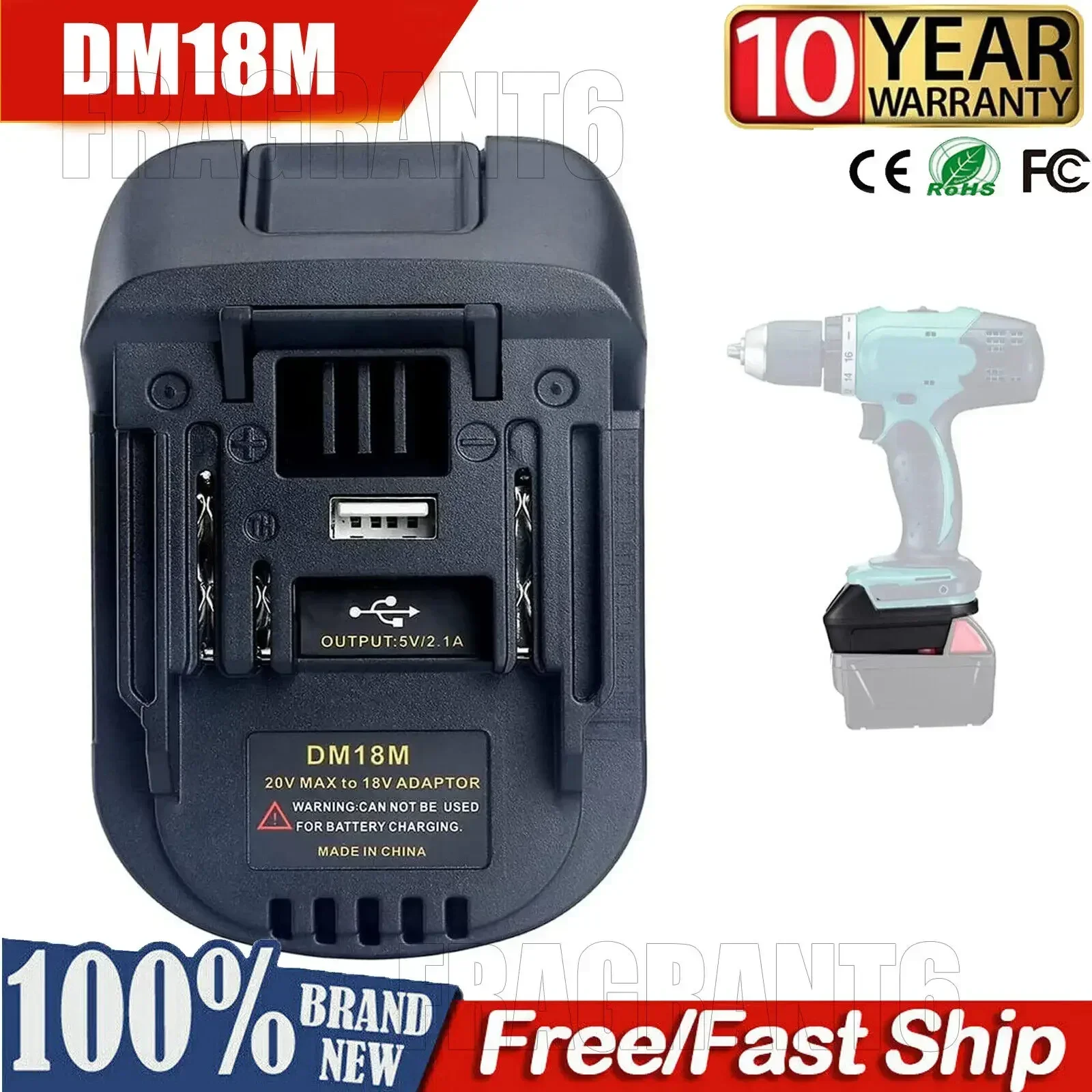 

Адаптер DM18M для аккумулятора Milwaukee 18 в для Dewalt 20 в, преобразователь литий-ионных аккумуляторов в для Makita 18 в, инструменты для литий-ионных аккумуляторов