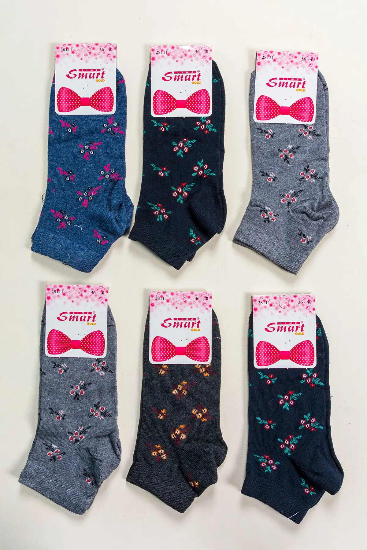 

Женские хлопковые носки с узором, 6 шт.