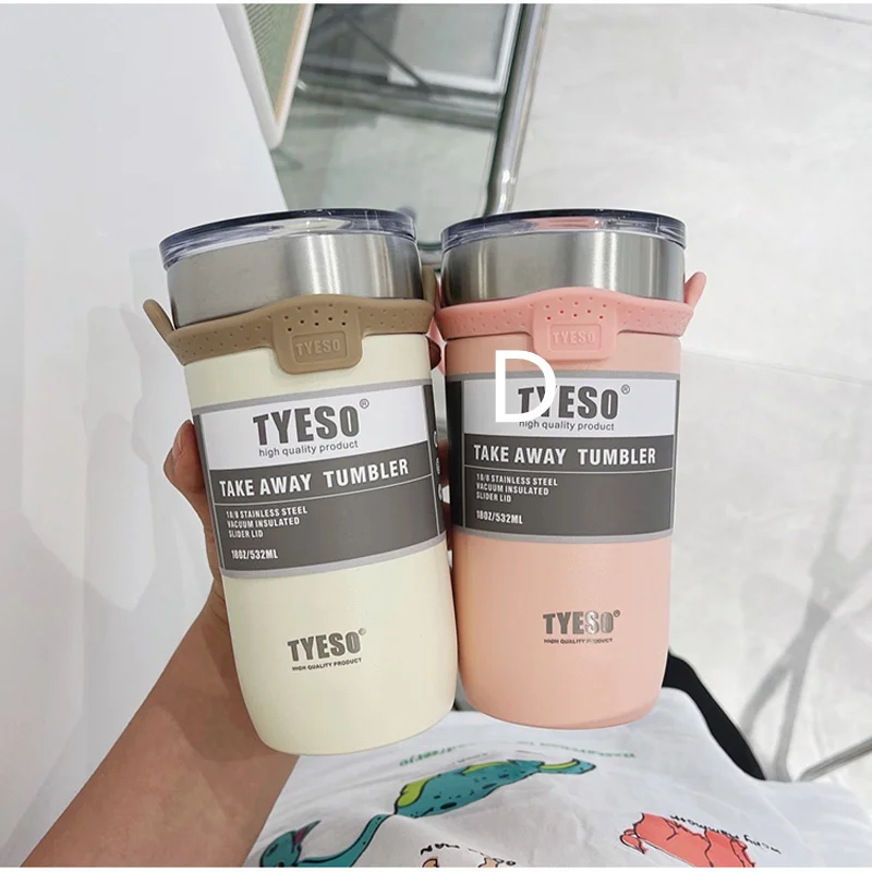 

Stainless Steel Thermos Bottle Water Hot Drinks Thermos Tyeso Mug Tumbler With Straw Thermal Bottles for Coffee Tea with Cap