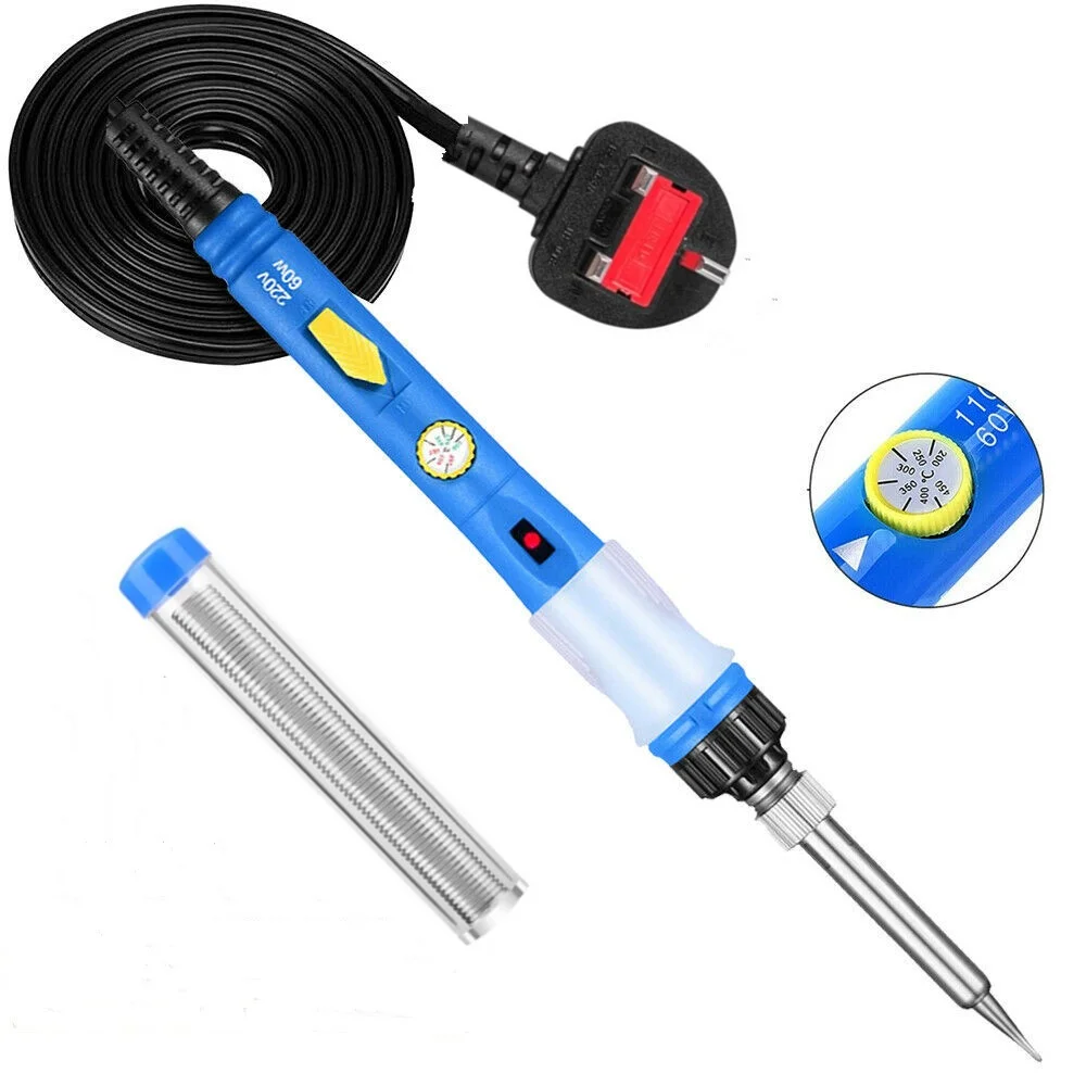 

60W Portable Electric Soldering Iron Heating Tools Rework With Indicator Light Handle Welding Gun Repair Tool Soder Wire