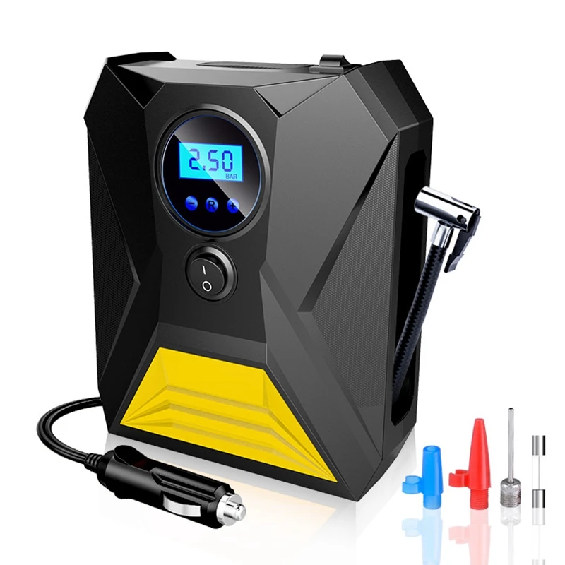 

Car Air Compressor Portable Tire Inflator 12V For Car Tires With LED Light Pressure Gauge For Bicycle, Motorcycle, Ball