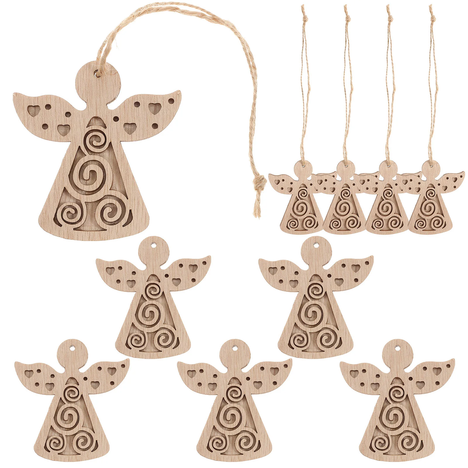 

Christmas Wooden Hanging Wood Ornaments Tree Decorations Slices Tags Shape Holidaywings Circles Discs Unfinished Predrilled