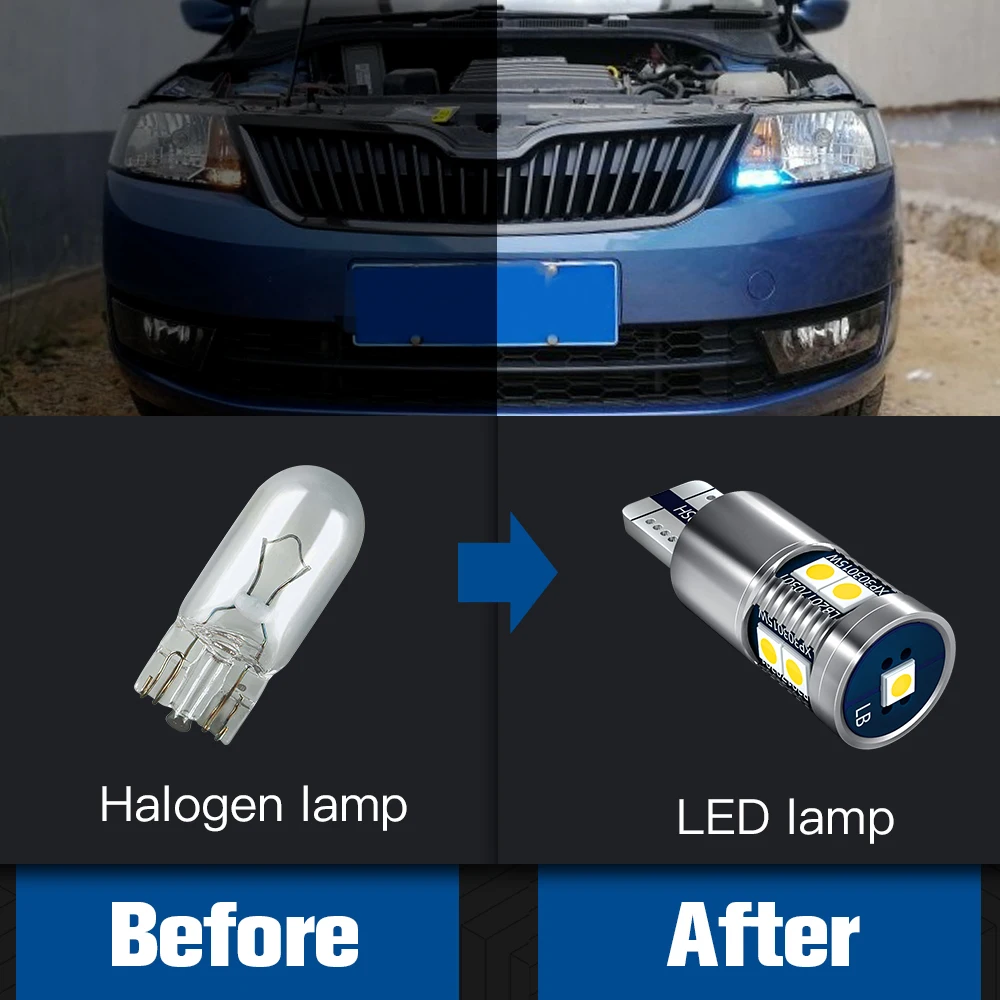 2pcs LED Clearance Light Bulb Parking Lamp W5W T10 2825 Canbus For Audi A2 A3 8L 8P 8V A4 B5 B6 B7 A5 A6 C5 C6 C7 A8 D2 Q7 TT |