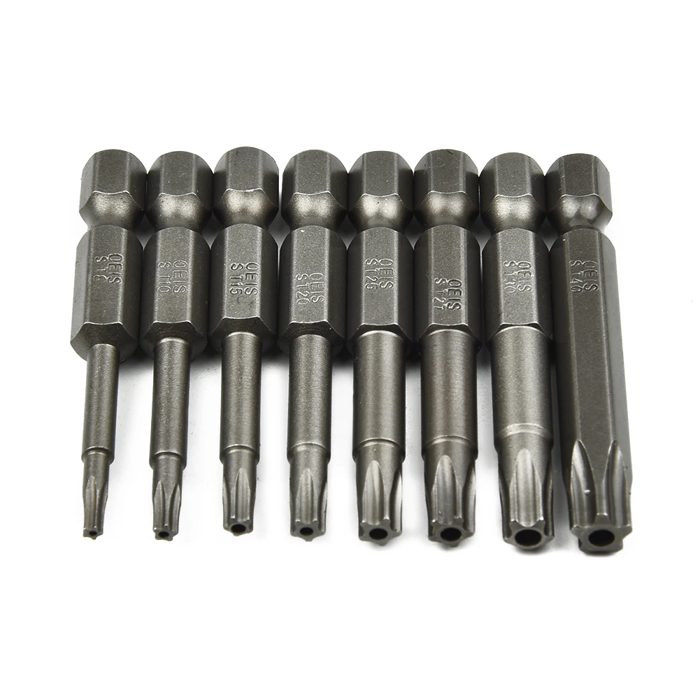 

High Quality Material Bit 1/4 Hex Shank 50mm 8 Pcs Alloy Steel Five-point For Air Drills For Electric Screwdrivers