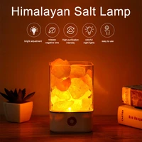 usb crystal light natural himalayan salt lamp with air purifier function bedroom bedside fixture led multicolo table lamp