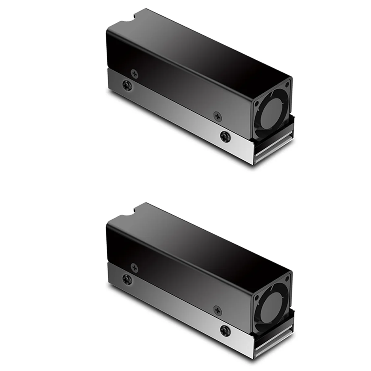 

2X M.2 SSD NVMe Heat Sink M2 2280 Solid State Disk Air Circulation Radiator with Fan Aluminum Heatsink Thermal Pad