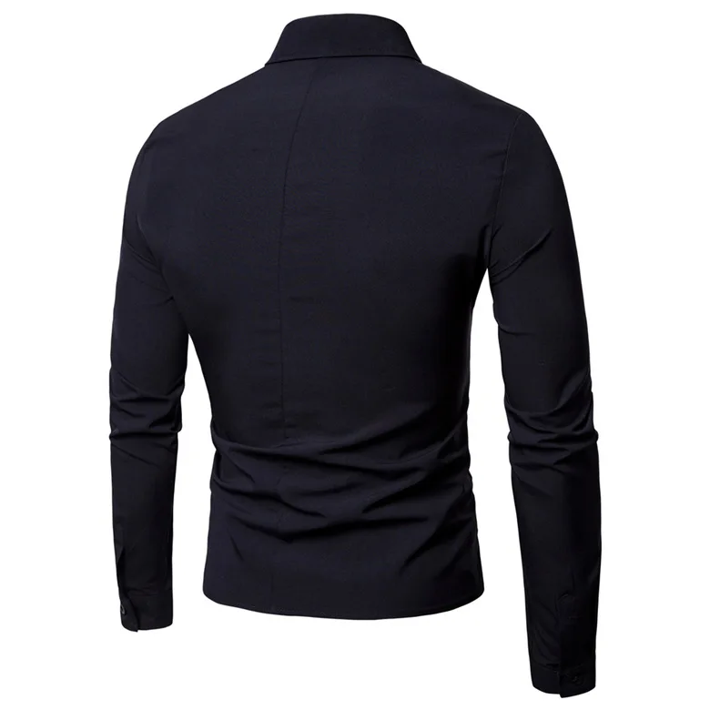 НОВАЯ тонкая мужская индивидуальная двубортная рубашка из двух частей с длинным