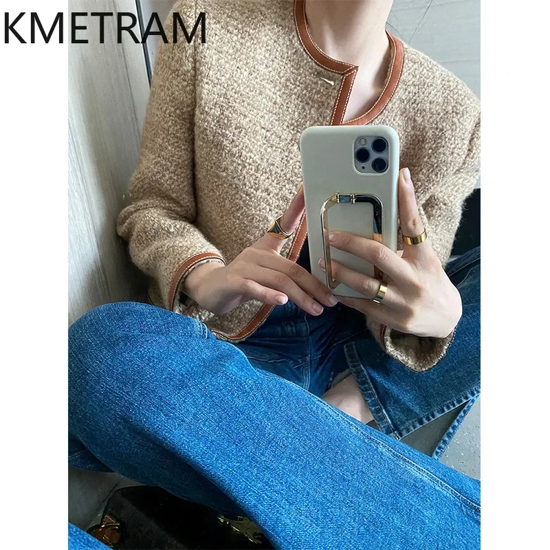 KMETRAM твидовые куртки из натуральной шерсти новинка высокого качества верхняя