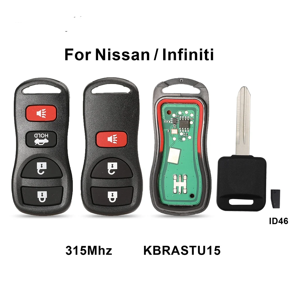 

315Mhz 3/4 Buttons Car Keyless Entry Remote Key For Infiniti/Nissan Frontier Murano Armada Pathfinder Versa Altima Maxima Xterra