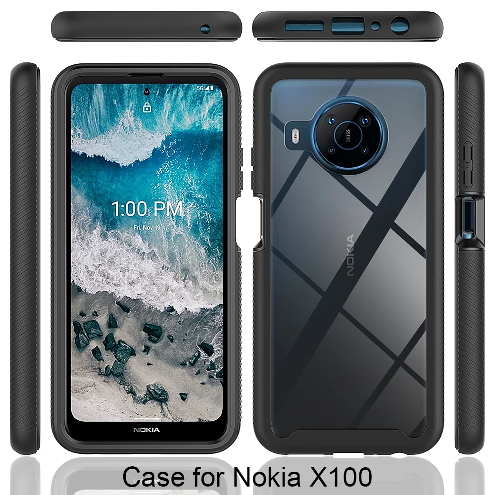 Комбинированный Прозрачный Прочный чехол для Nokia X100 противоударный защитный