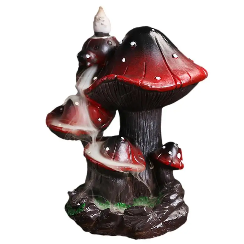 

Incense Waterfall Burner Cute Mushroom Resin Waterfall Incense Burner Innovative Backflow Incense Burner Holder Mushroom