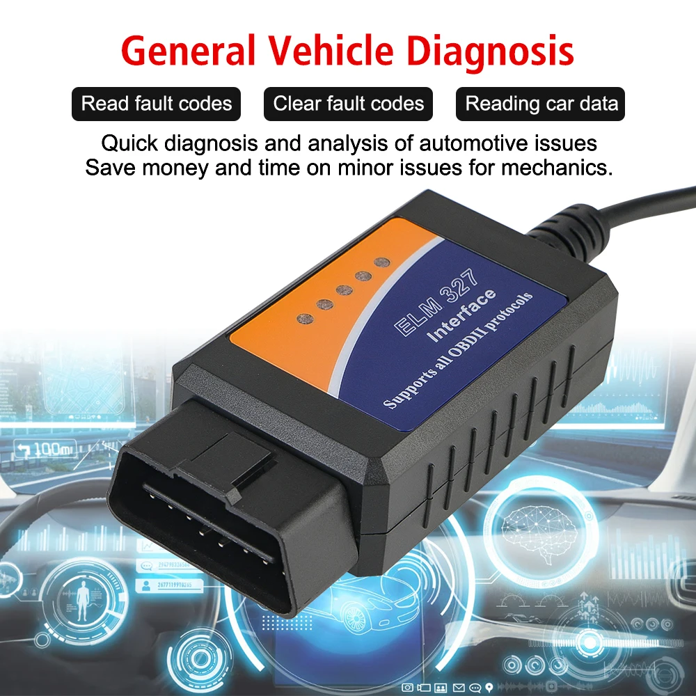 ELM327 USB v1.5 Переключатель Автомобильный диагностический кабель obd2 СКАНЕР FORscan