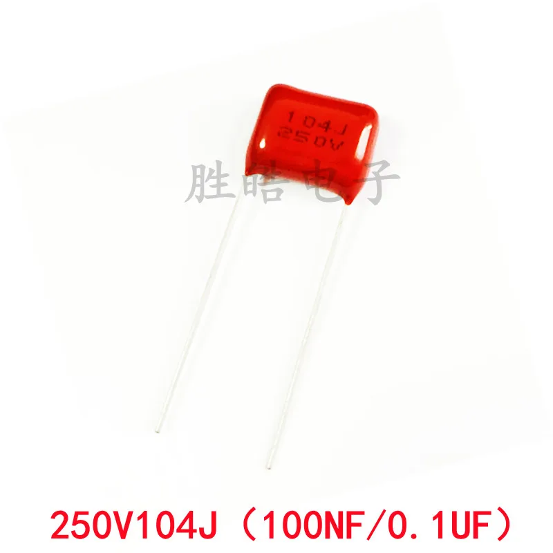 

10piece Good Quality 250V104J 5% High Quality 0.1UF Pitch 7.5mm or 10mm 100NF 250V 104 104J CBB Polypropylene Film Capacitor DIP