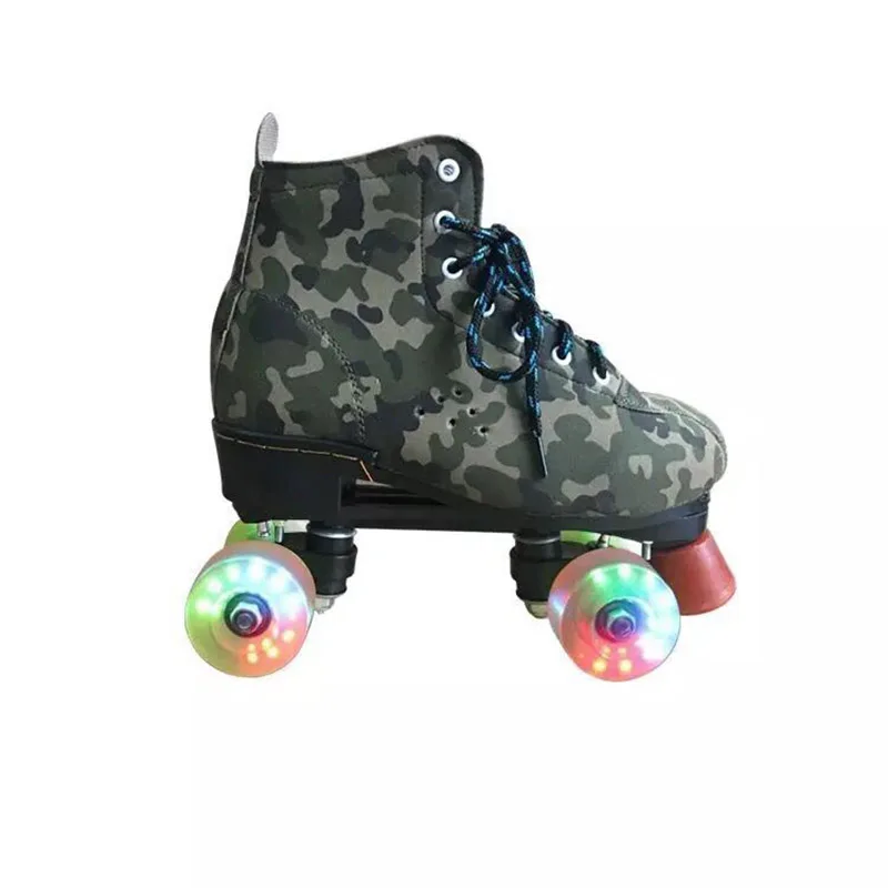 

Led Double Row Roller Skates Luminous Wheel Professional Led Roller Skates Adjustable with Brake Breathable Shoes Patis Infantil