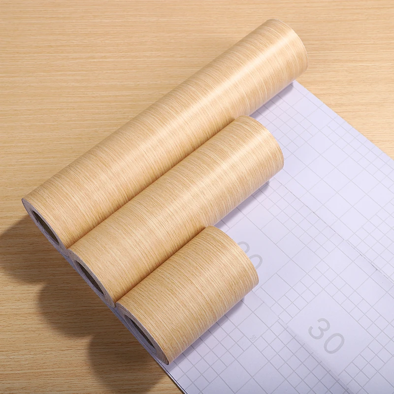 Обновление шкафов с наклейками под дерево самоклеящийся водонепроницаемый стол