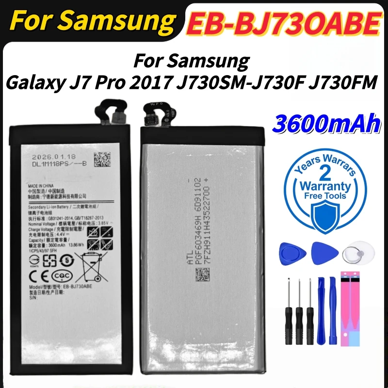Фото Аккумулятор EB-BJ730ABE 3600 мАч для Samsung Galaxy J7 Pro 2017 J730SM-J730F J730FM. Замена батареи телефона. №1