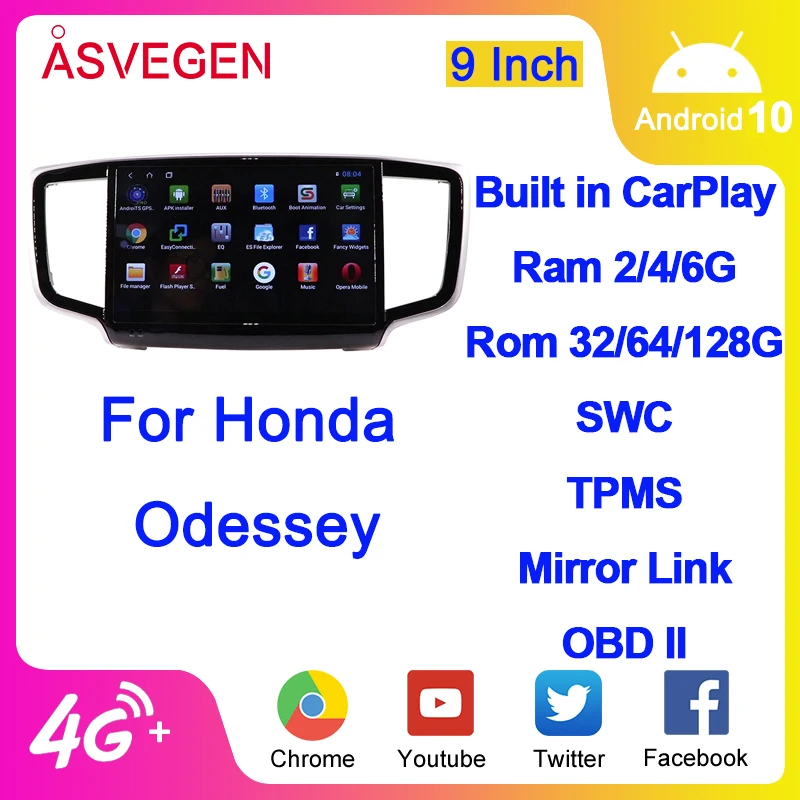 

9'' Android 10 Car Video Stereo For Honda Odessey WIth Quad Core Car GPS Navigation Radio Multimedia Player