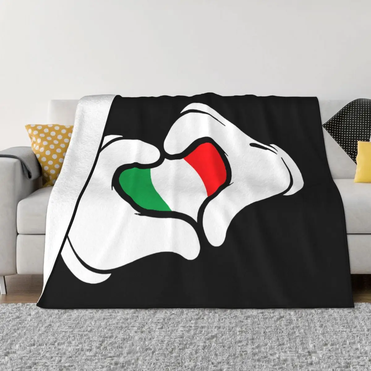 

Italian flag cartoon palm bedspread bed kawaii bed blanket aesthetic hug blanket Travel Outdoor Portable Wind Blank Anti-pilling
