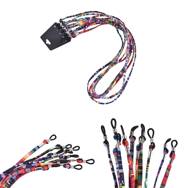 

5Pcs Mix Colorful Ethnic Cotton Sunglasses Eyeglass Cord Holder Retainer Strap